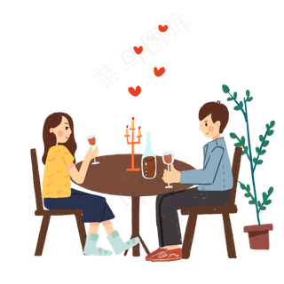 七夕情侣约会吃饭