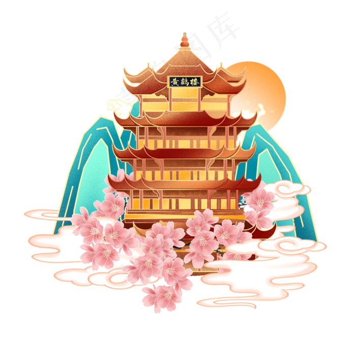 春暖花开国潮黄鹤楼