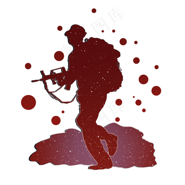 士兵剪影,免抠元素(2000*2000px 300 dpi )psd模版下载