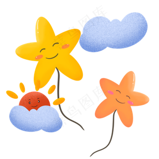 儿童节星星气球