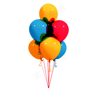 儿童节彩色气球png图