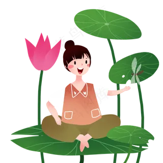 漂亮的小女孩和蜻蜓