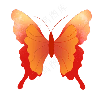 昆虫动物红色蝴蝶,免抠元素