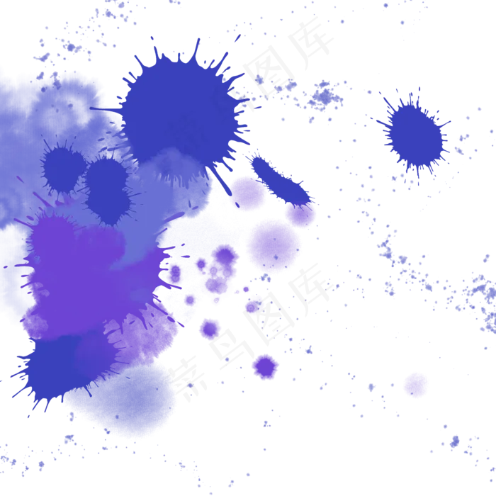 蓝色水彩晕染渲染(2000*2000px 72 dpi )psd模版下载