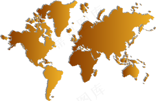 矢量创意设计黄色世界地图,免抠元素