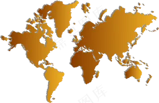 矢量创意设计黄色世界地图,免抠元素