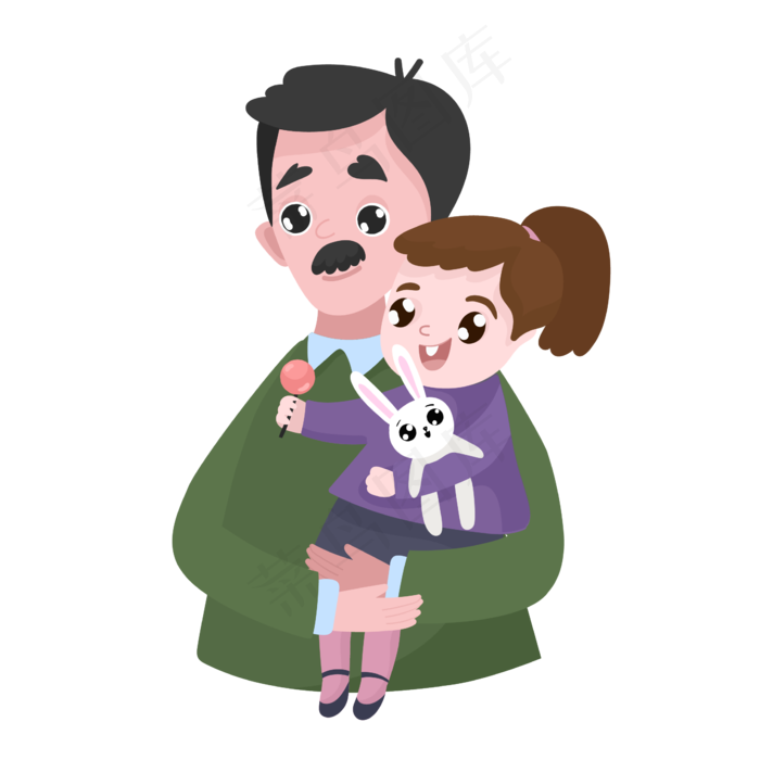 开心父女矢量素材