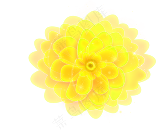 炫酷发光黄色荧光花效果免扣高清