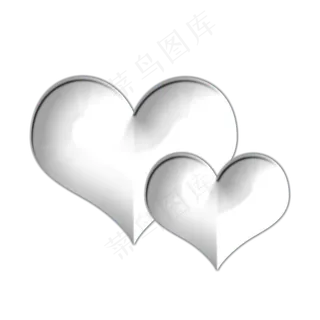 银色心形png素材