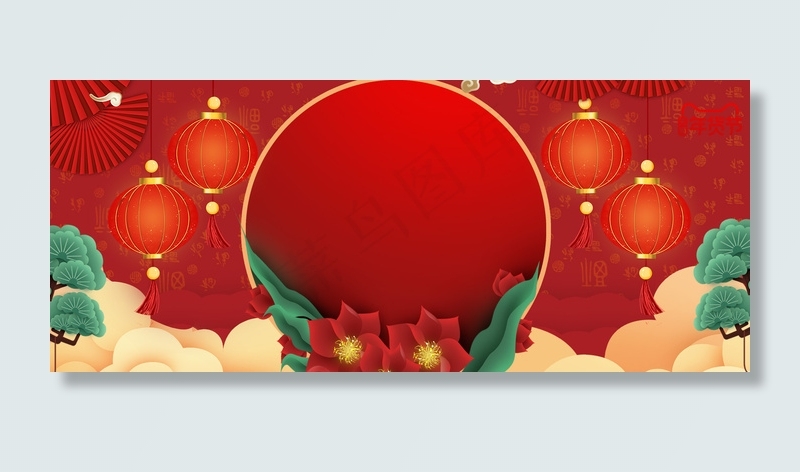 2020年货节中国风喜庆海报背景
