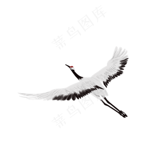 手绘水墨古风仙鹤,免抠元素