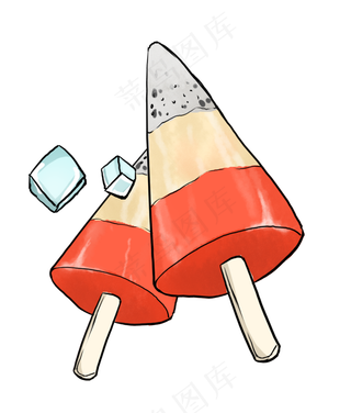 水果三色冰淇淋