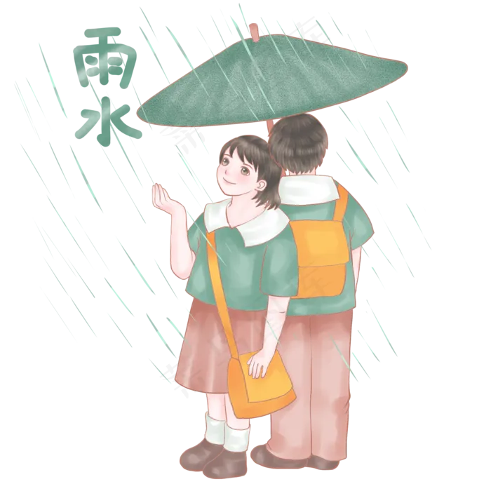 雨水节气之欣赏风雨,免抠元素(2048X2048(DPI:300))psd模版下载