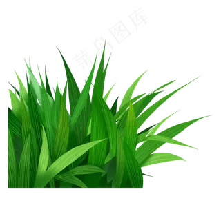 绿色青草扁平风装饰,免抠元素