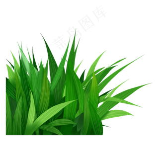 绿色青草扁平风装饰,免抠元素