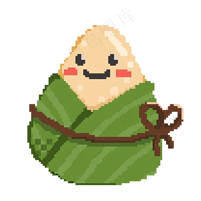 像素风表情粽子(2000X2000(DPI:300))psd模版下载