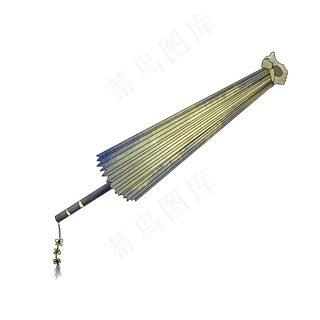 清明下雨雨伞油纸伞手绘,免抠元素