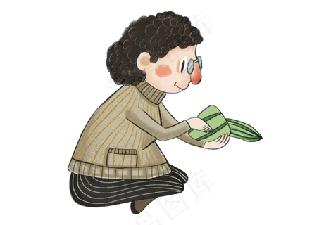 端午节妇女阿姨吃粽子