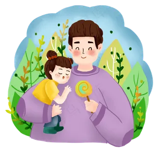 父亲节之父亲抱孩子免抠png