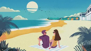 夏日海边度假旅游风景