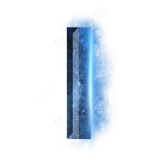 炫酷蓝色星空星辰字母I