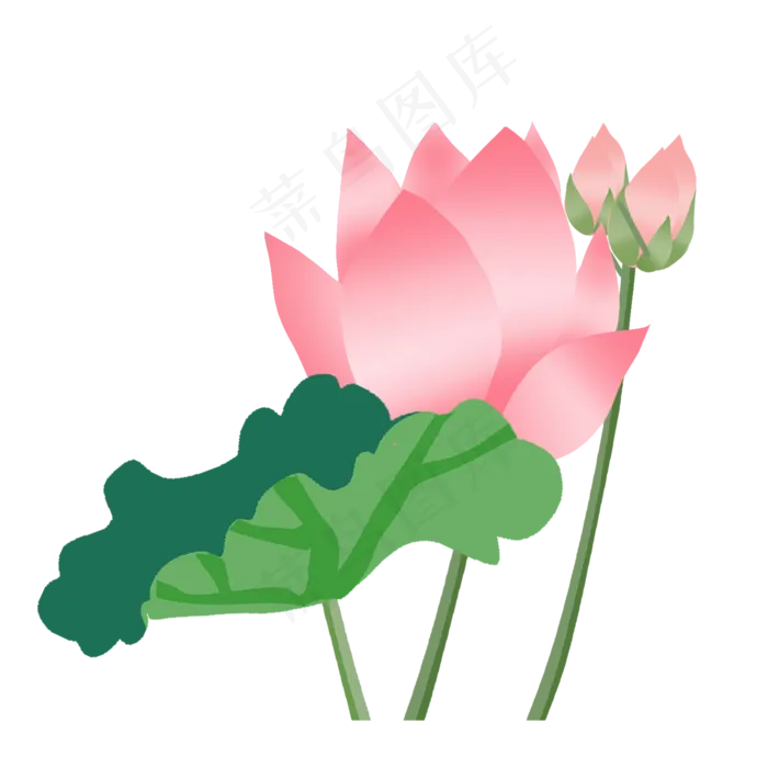 唯美的中国风荷花(2000*2000px 300 dpi )ai矢量模版下载