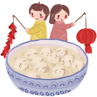 男孩女孩元宵节送祝福,免抠元素