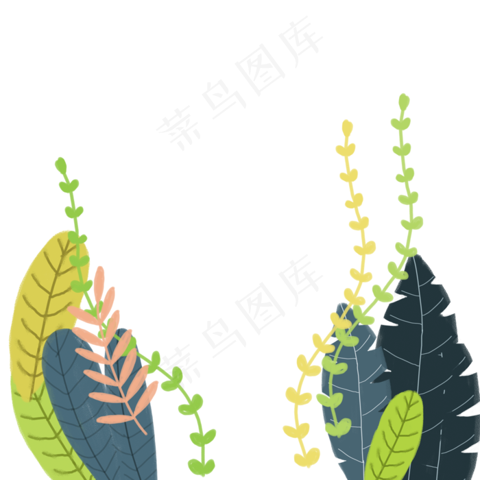 春天植物绿叶下载(2000X2000(DPI:300))psd模版下载