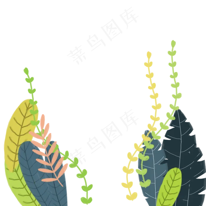 春天植物绿叶下载(2000X2000(DPI:300))psd模版下载