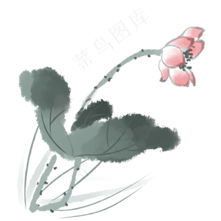 中国风古典水墨风格荷花