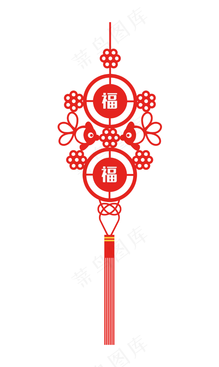 矢量年年有余中国结,免抠元素(3184*5317px 300 dpi )ai矢量模版下载