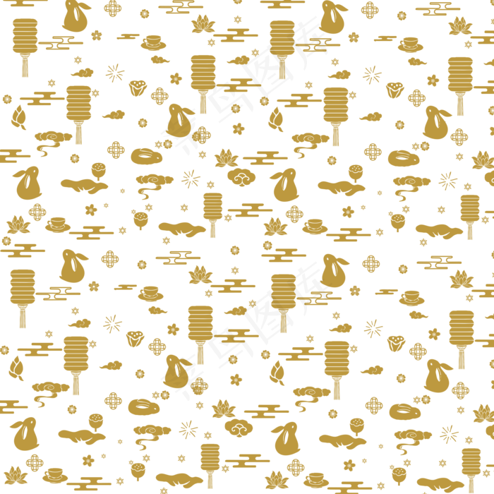 中秋灯笼荷花小矢量纹理(2000X2000(DPI:300))psd模版下载