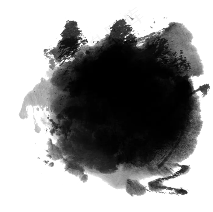 墨迹水墨黑色喷墨(2362X2362(DPI:300))psd模版下载