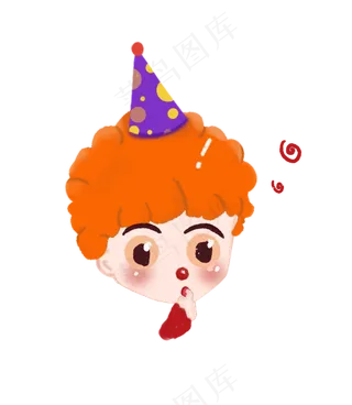 愚人节可爱小丑思考表情,免抠元素