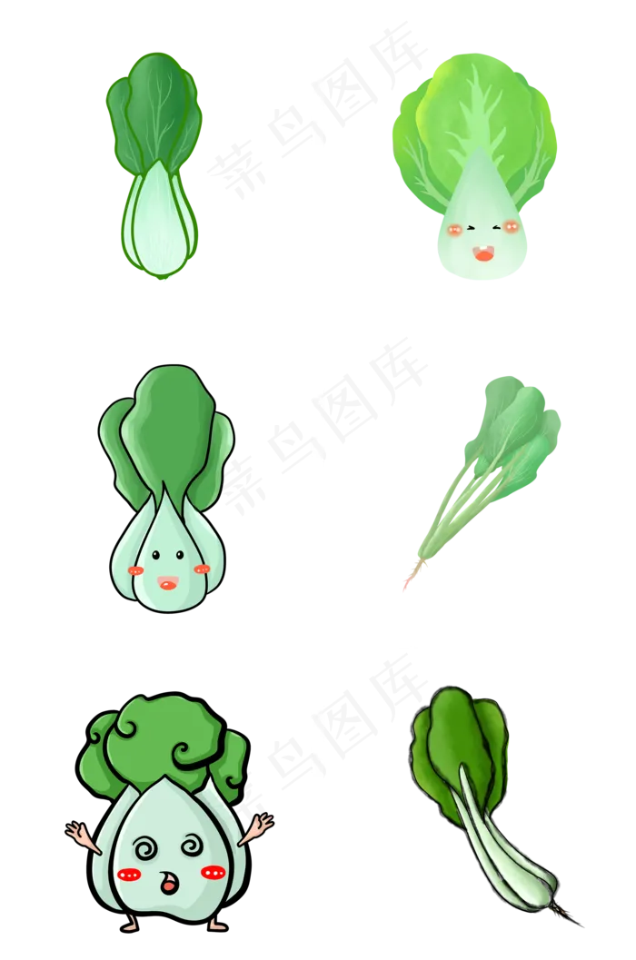 卡通手绘的青菜组合(2000X3020(DPI:300))psd模版下载