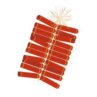 新年节日鞭炮 爆竹,免抠元素