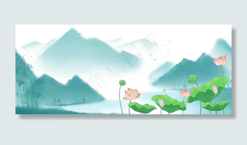 中国风禅意荷花大气海报
