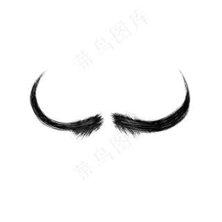 愚人节黑色手绘达利胡子,免抠元素