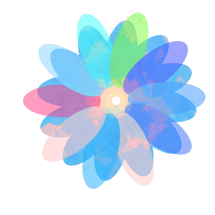 酷炫彩色透明几何旋转花形矢量高(2000X2000(DPI:300))psd模版下载