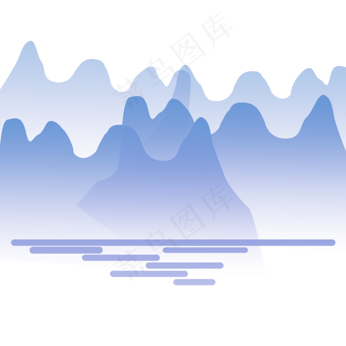 蓝色山水(2000X2000(DPI:300))psd模版下载