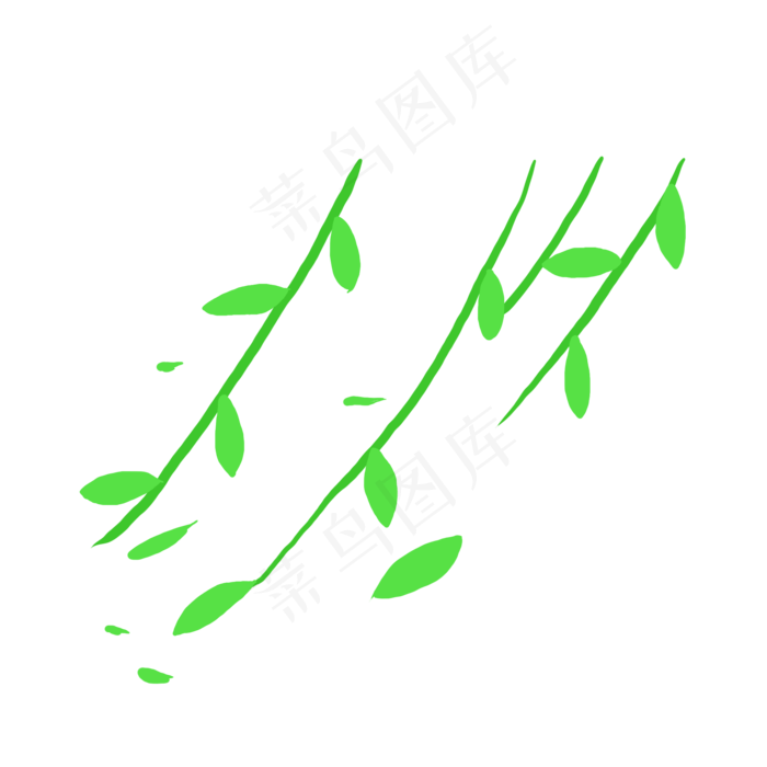 清明节被风吹动的柳树卡通素材下(2000X2000(DPI:300))psd模版下载