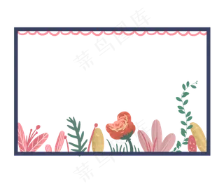 手绘春天花朵边框