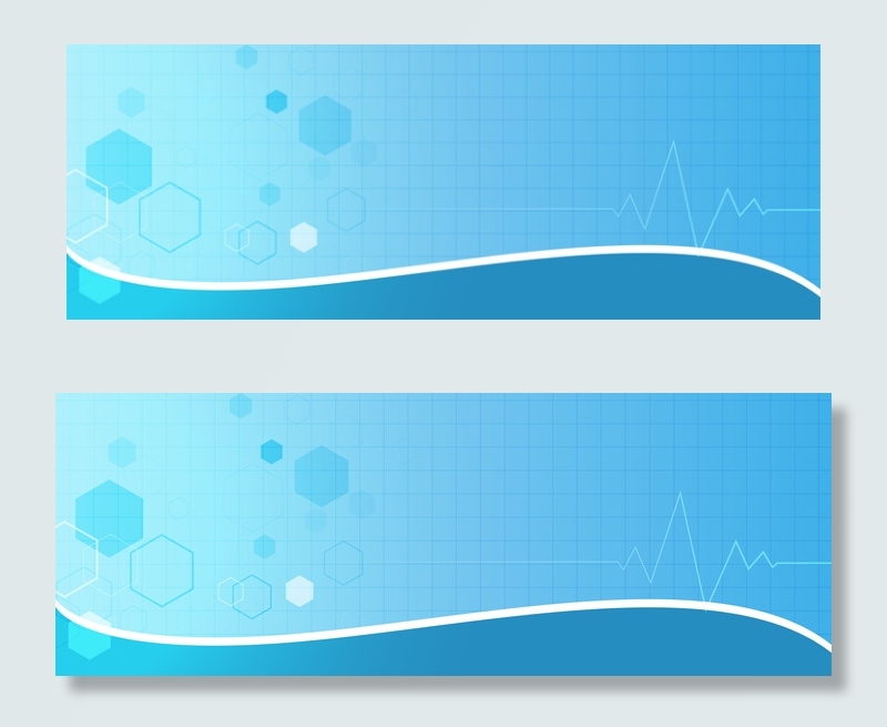 蓝色简约扁平化医疗健康banner背景