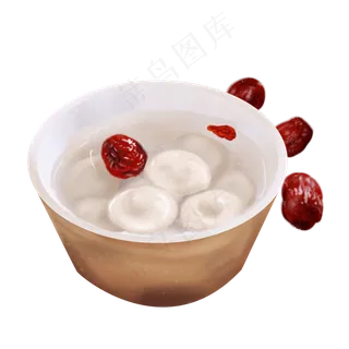 正月十五元宵节汤圆元宵红枣食物,免抠元素