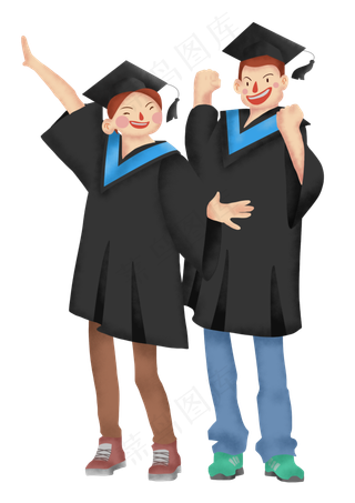 毕业季欢乐的男女同学免扣元素