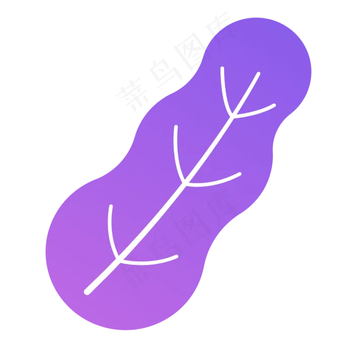 蓝色的卡通树叶(2000X2000(DPI:300))psd模版下载