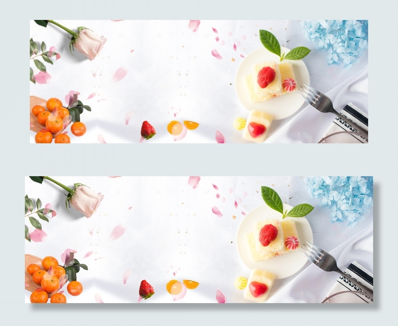 白色美食banner背景