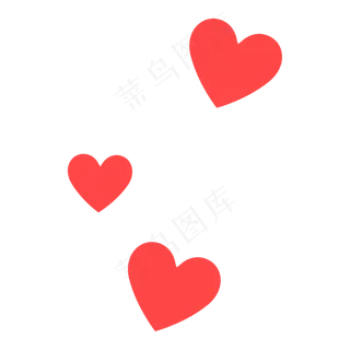 三个红色可爱的心形免抠图
