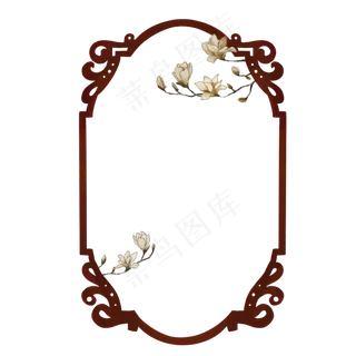 古风白玉兰花朵边框