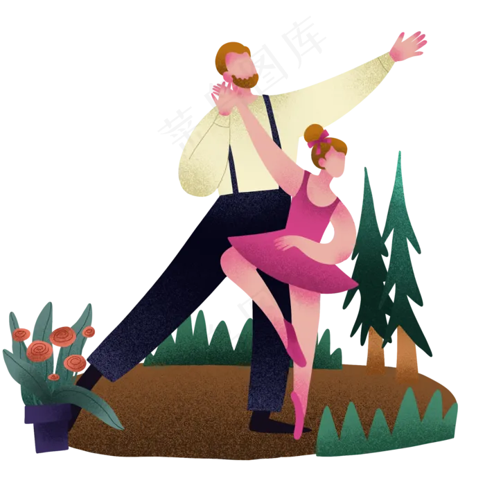 父亲节跳舞父女(2000X2000(DPI:300))psd模版下载